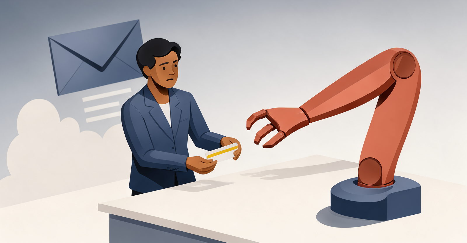 美國銀行寄信提醒客戶:勿把網銀帳密交給 AI 工具或代理(AI 生成示意圖)